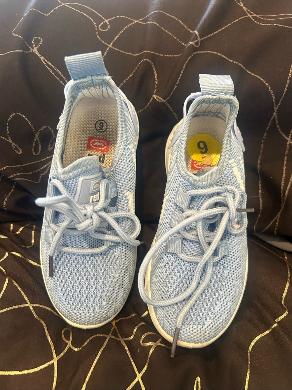 Ecko Unlimited Kids Light Blue Knit Lace-Up Sneakers